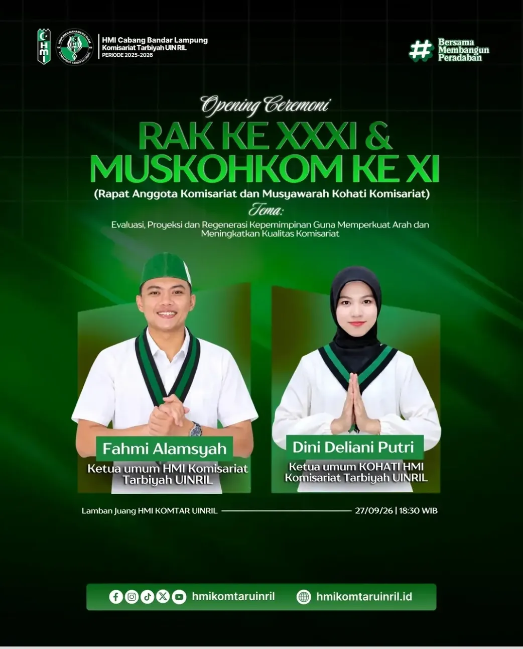OPENING CEREMONY RAK KE XXXI & MUSKOHKOM KE XXI HMI KOMISARIAT TARBIYAH UIN RIL